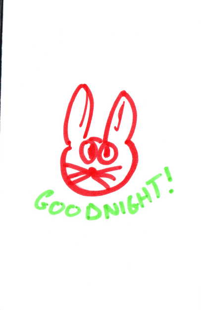 Scanned back cover. Gigi's cat face says 'GOODNIGHT!'